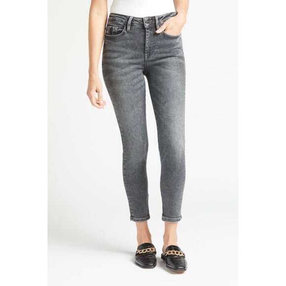 Frame Denim Womens Le One High Rise Skinny Jeans Crop Gray Hughes size 23-28 - Picture 1 of 13